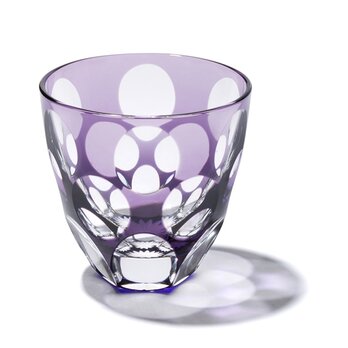 江戸切子 水玉万華鏡 紫（ぐい吞み）の画像
