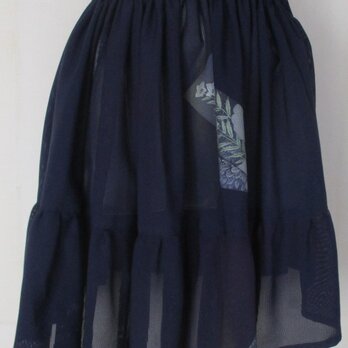 ７１７０　絽の着物で作ったミニスカート　＃送料無料の画像
