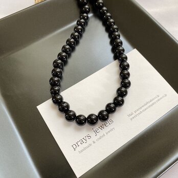 Stone  Necklaces （Onyx：ラウンドオニキスネックレス）40～48ｃｍの画像