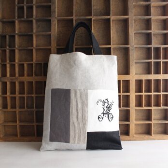 【受注制作】イニシャル刺繍×パッチバッグの画像