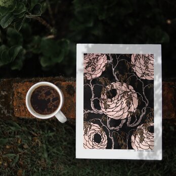 A4【アンティーク オリエンタル花柄アールデコ ポショワール】インテリア アートポスター Étape15の画像
