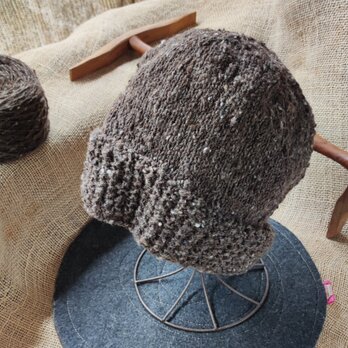 手紡ぎウールの帽子の画像