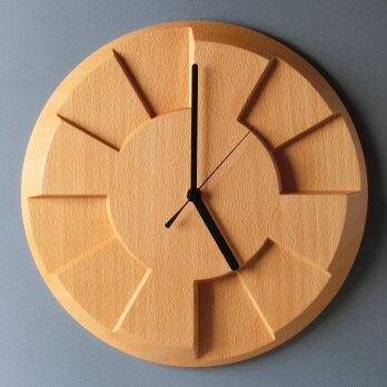 掛け時計（木製・無垢）Wood Wall Clock C-2　ビーチの画像