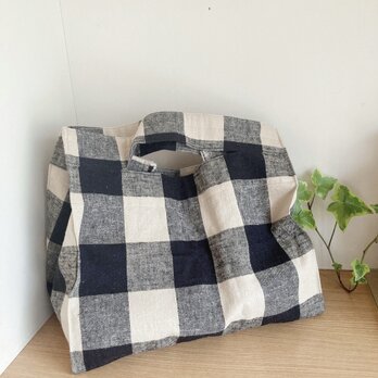 お弁当が傾かないエコバッグ（ブロックチェック）