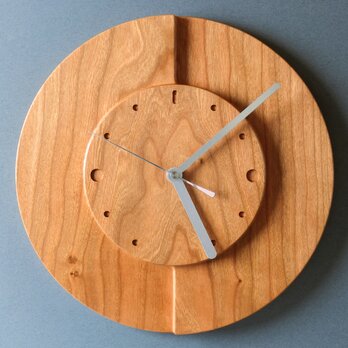 掛け時計（木製・無垢）Wood Wall Clock C-1　ブラックチェリーの画像