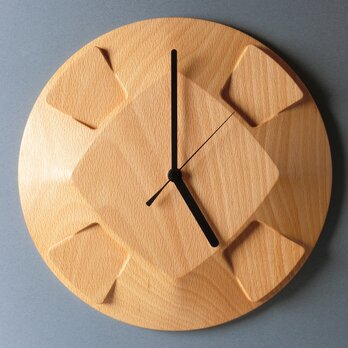 掛け時計（木製・無垢）Wood Wall Clock CS-1　ビーチの画像