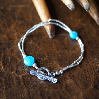 -Turquoise- silver double braceletの画像