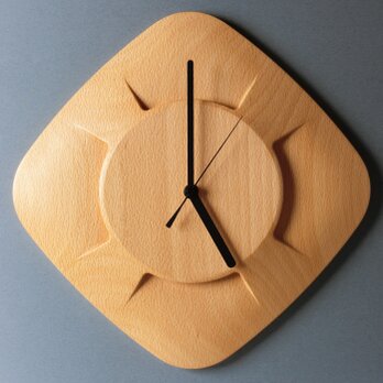掛け時計（木製・無垢）Wood Wall Clock DC-1　ビーチの画像