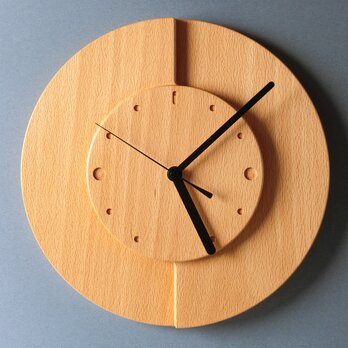 掛け時計（木製・無垢）Wood Wall Clock C-1　ビーチの画像