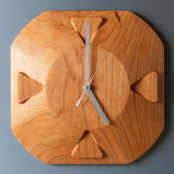 掛け時計（木製・無垢）Wood Wall Clock OC-1　ブラックチェリーの画像