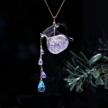 宝石による水差しのネックレス・タンザナイト・オパール・トパーズ　～Jewel Water Potの画像