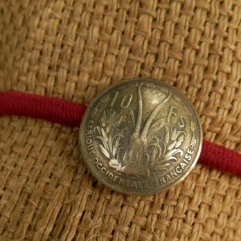 ＃H201　French West Africa Coin Hair Elasticの画像