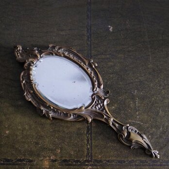 手鏡 ミラー ロカイユ装飾 アンティーク 050044の画像