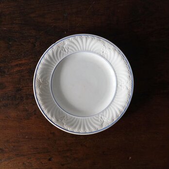 クレイユ&モントロー Creil&Montereau レリーフ 平皿 デザート皿 φ19.7cm アンティーク 0501091の画像