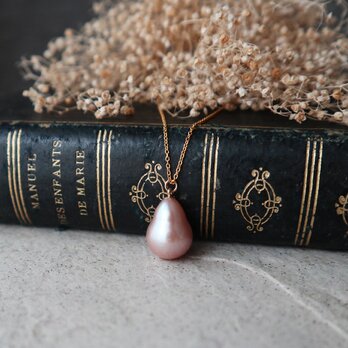 【14kgf】大粒！ピンクパープル淡水パールのバロックネックレス＊6月誕生石 真珠の画像