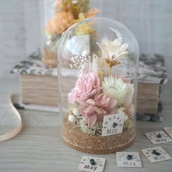 誕生石が選べる 誕生月の天然石 flower dome　-pink-の画像