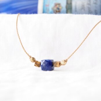 Cube Short Necklace ～blue＆earth～の画像