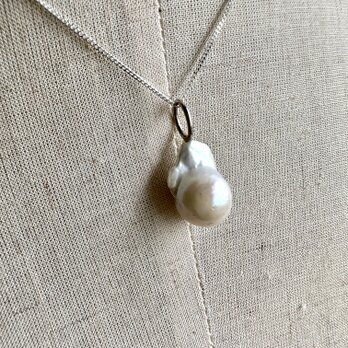 Tiny Oyster Pearl Necklace -Silver925の画像