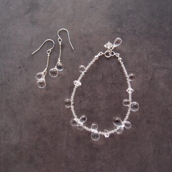 White Topaz × Crystal Bracelet【Silver】クリスタル ブレスレット／Onionの画像