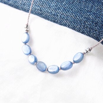 【販売中】Blue Oval Short Necklace（カイヤナイト）の画像