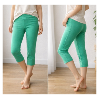 ❤SALE❤穿いている感じがしないスキニーストレートストレッチショートパンツ:7～13号対応！通年使用◎コーラルグリーン