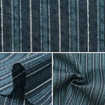 【生地】『しじら織り 』青×紺・3ｍ・軽くて涼しい・夏に最適！の画像