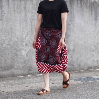 アフリカ布のバルーンスカート（カンガスカート）コクーンスカート 大人かわいいの画像