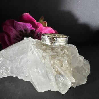 シルバーリング石付き 木目金 ブラウンダイヤモンド|石彩-木目金・高級シルバーリングの画像