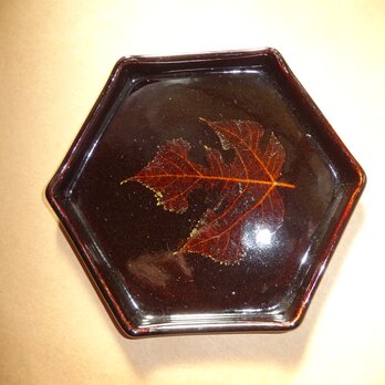 木の葉天目六角皿の画像