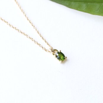 宝石質クロムダイオプサイドの一粒ネックレス｜上品 シンプル 華奢 大人アクセサリー 14Kgf ギフト