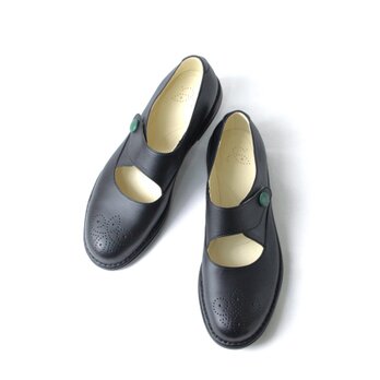 《W》オーダーメイド革靴　自由な組合せが楽しい 心地よい足当たり 　ドットボタンベルトパンプス　W-4の画像