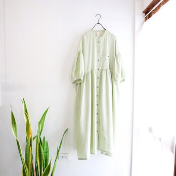 balloon sleeve gather dress ( pistachio )の画像