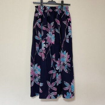 浴衣リメイク Ｈ ギャザースカート  着物 コットン 浴衣スカートの画像