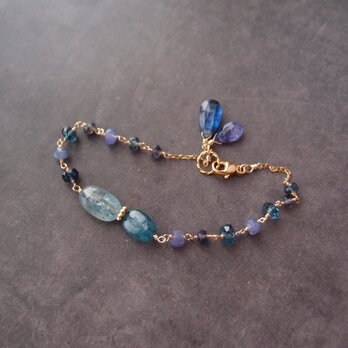 Mixed Stone Bracelet【K14gf】Blue／ブレスレットの画像