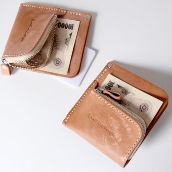 革を楽しむ本ヌメ革財布　レザー製の薄型軽量ミニ財布　スマートウォレット　マネークリップ　L字財布　送料無料　nfl　pstの画像