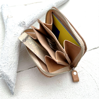 革を楽しむ本ヌメ革財布　レザー製の納まりが良いミニZIP財布　小さい財布　コンパクト財布　送料無料　nfl　pstの画像