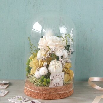 誕生月の天然石 flower dome　-white green-の画像