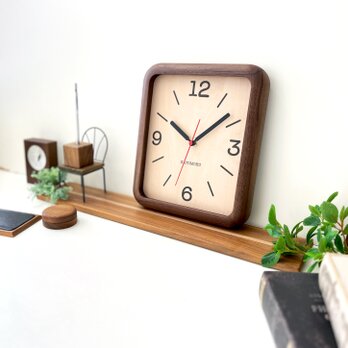 KATOMOKU muku clock 20 ウォールナット km-133WA 掛け時計 木製 無垢材の画像