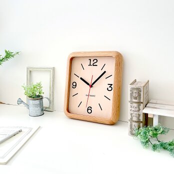 KATOMOKU muku clock 20 オーク km-133OARC 電波時計 木製 無垢材の画像