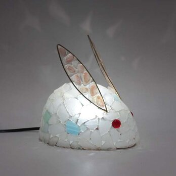 シーグラスのランプ　桜貝とうさぎのランプ-3の画像