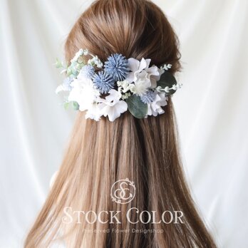 紫陽花とアザミのヘッドドレス/ヘアアクセサリー＊ウェディング 結婚式 白無垢 和装 成人式 卒業式 髪飾り 袴 前撮りの画像