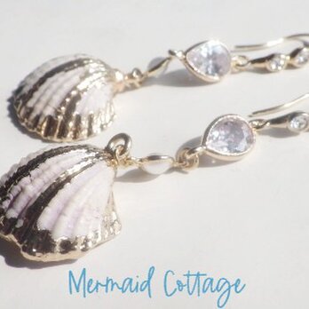 Mermaid tea rdrop cubic zirconia earrings　ジルコニア☆ピアスの画像