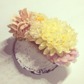 【NEW】布花のバレッタ(オフホワイト)