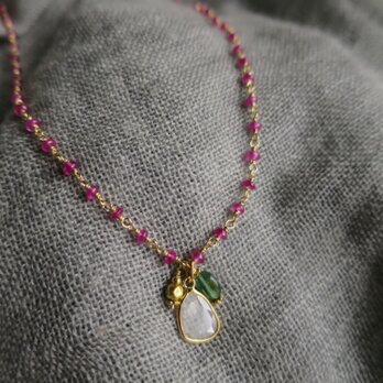 Ｋ18 Ruby Slice Diamond  Necklaceの画像