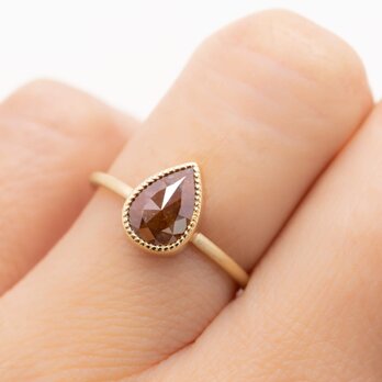 Cherry Brown Drop Diamond Ringの画像