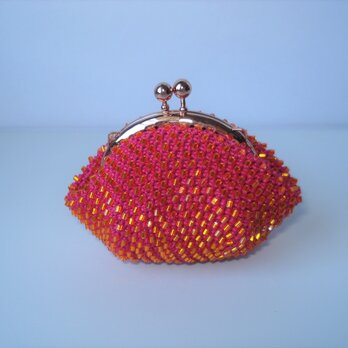 Beaded Purse 色遊び (S) --Pink x Orange C--の画像