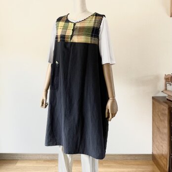 後ろドットの手織りバルーンジャンパースカート(M～L）の画像