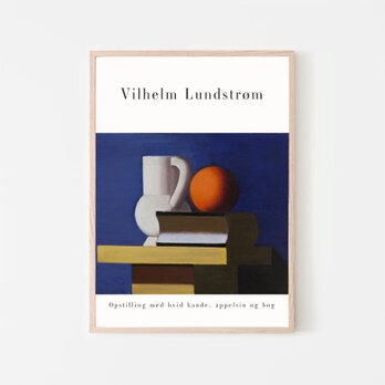 Vilhelm Lundstrom "Arrangement with white jug, orange and book"の画像