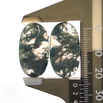 モスアゲート・ペア[261] 25x14mm　天然石 ／ ルース ／カボションの画像