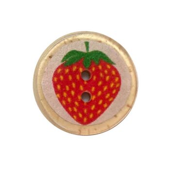 ドイツデザイン ココナッツ＆レジンボタン ストロベリー JK ◎ フルーツ 果物 苺  B-2725　いちごの画像
